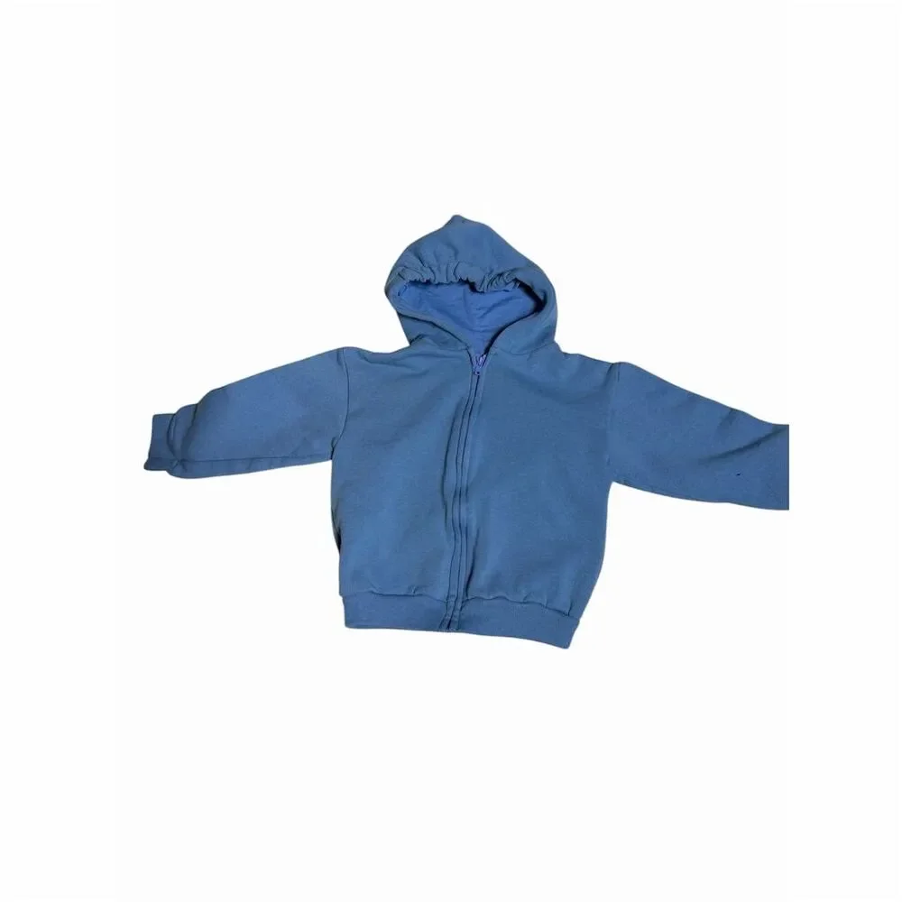 Kids Full Zip Hoodie Blue Size 4 Long Sleeve Casual